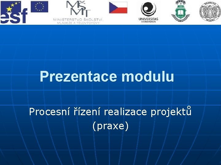 Prezentace modulu Procesní řízení realizace projektů (praxe) 