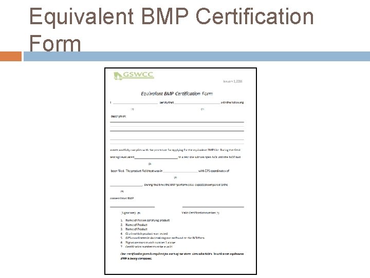 Equivalent BMP Certification Form 