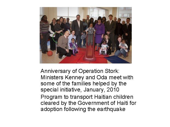 Anniversary of Operation Stork: Ministers Kenney and Oda meet with some of the families