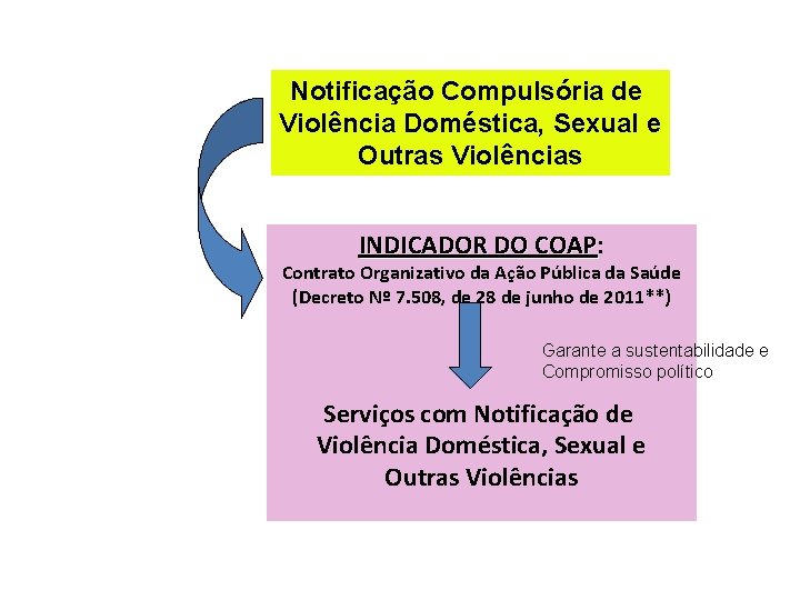 Notificação Compulsória de Violência Doméstica, Sexual e Outras Violências INDICADOR DO COAP: COAP Contrato