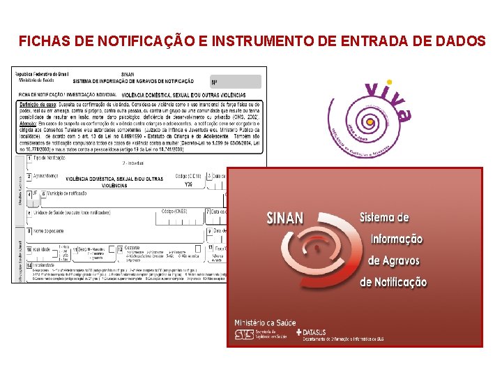 FICHAS DE NOTIFICAÇÃO E INSTRUMENTO DE ENTRADA DE DADOS 