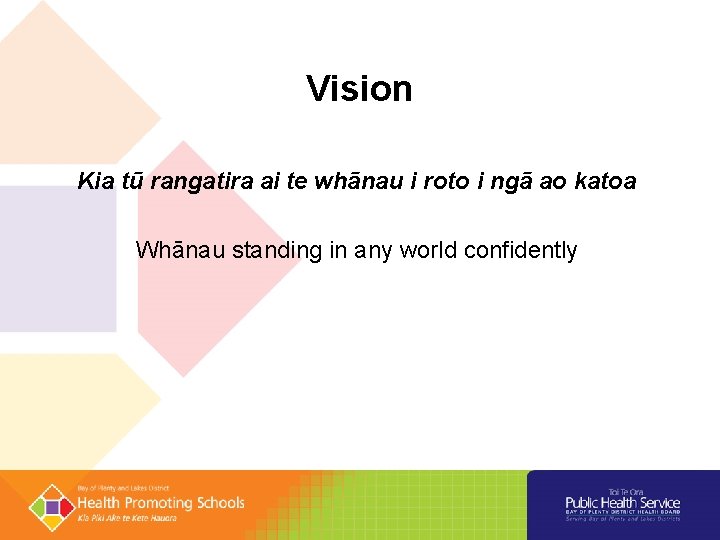 Vision Kia tū rangatira ai te whānau i roto i ngā ao katoa Whānau