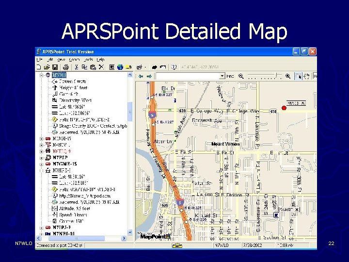 APRSPoint Detailed Map N 7 WLO 22 