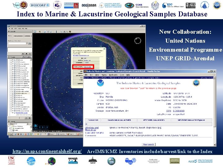 Geophysical Center. Samples (NGDC)Database Index to. National Marine & Lacustrine. Data Geological New Collaboration: