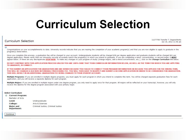 Curriculum Selection 