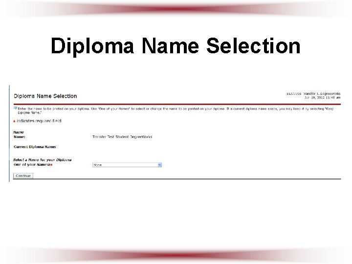 Diploma Name Selection 