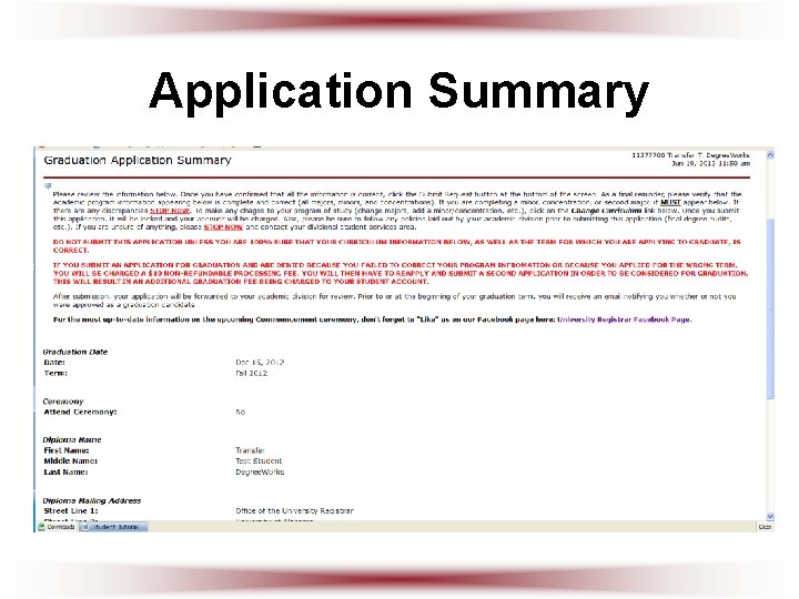 Application Summary 