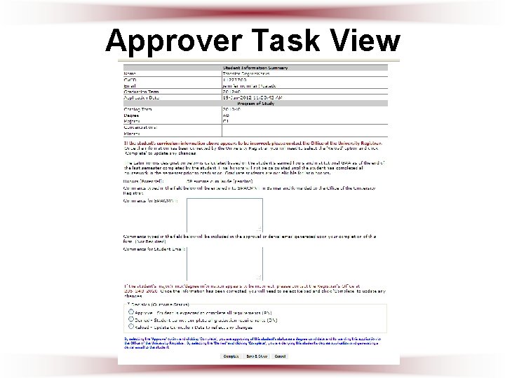 Approver Task View 