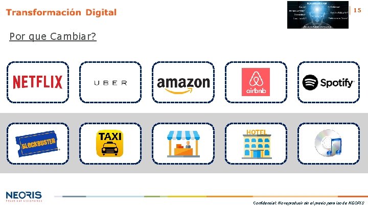 15 Por que Cambiar? Confidencial: No reproducir sin el previo permiso de NEORIS. 