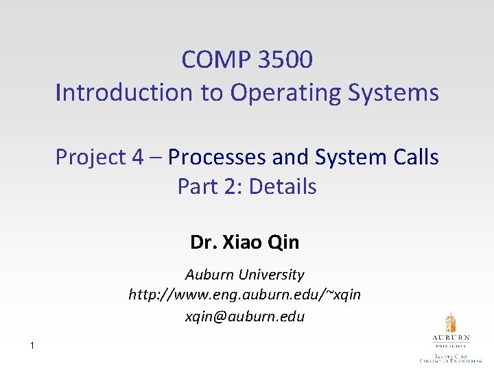 COMP 3500 Introduction to Operating Systems Project 4 – Processes and System Calls Part