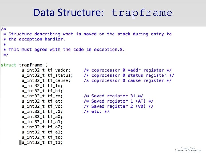 Data Structure: trapframe 8 