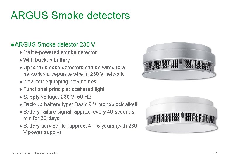 ARGUS Smoke detectors ● ARGUS Smoke detector 230 V ● Mains-powered smoke detector ●