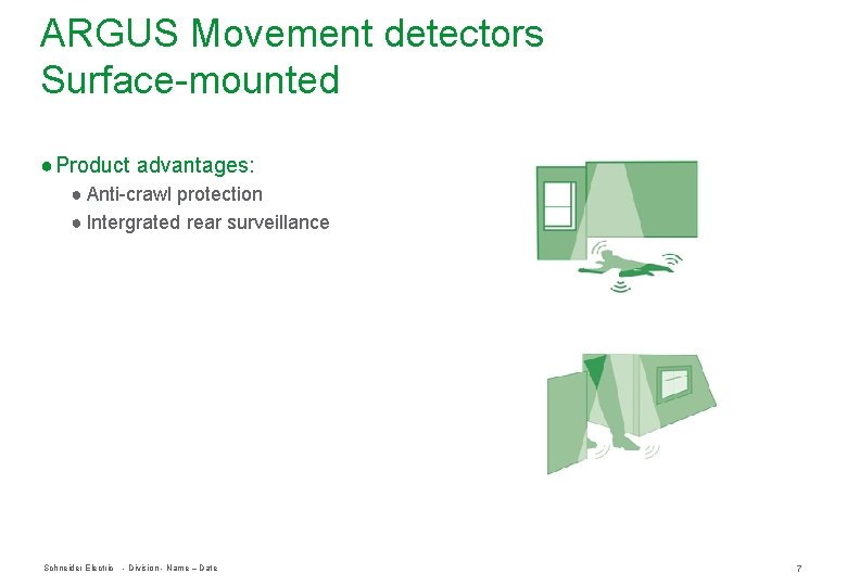 ARGUS Movement detectors Surface-mounted ● Product advantages: ● Anti-crawl protection ● Intergrated rear surveillance