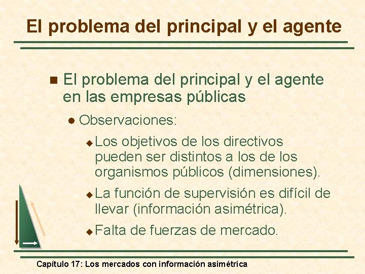 El problema del principal y el agente n El problema del principal y el