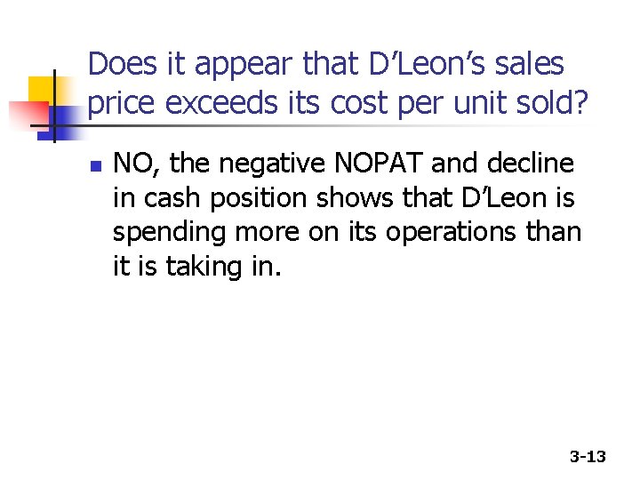 Does it appear that D’Leon’s sales price exceeds its cost per unit sold? n