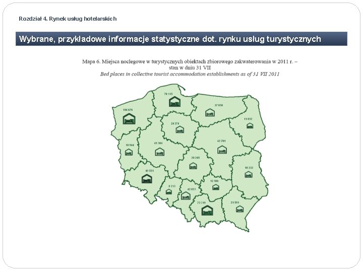 Rozdział 4. Rynek usług hotelarskich Wybrane, przykładowe informacje statystyczne dot. rynku usług turystycznych 