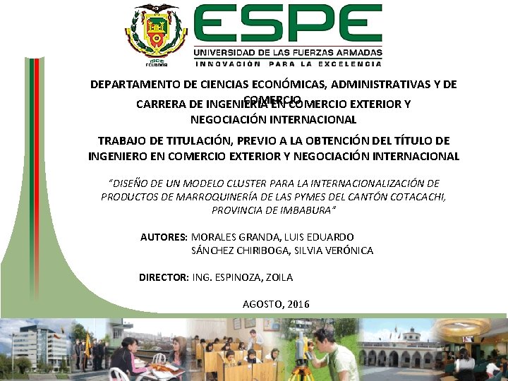 DEPARTAMENTO DE CIENCIAS ECONÓMICAS, ADMINISTRATIVAS Y DE COMERCIO CARRERA DE INGENIERÍA EN COMERCIO EXTERIOR