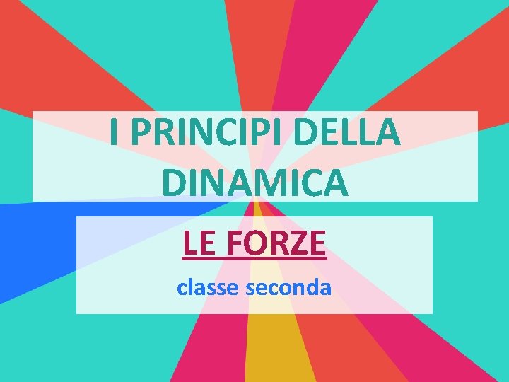 I PRINCIPI DELLA DINAMICA LE FORZE classe seconda 
