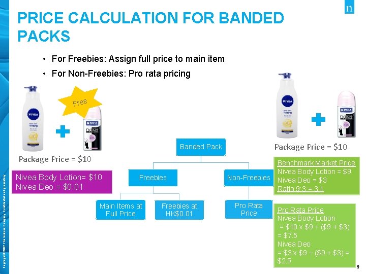 PRICE CALCULATION FOR BANDED PACKS • For Freebies: Assign full price to main item