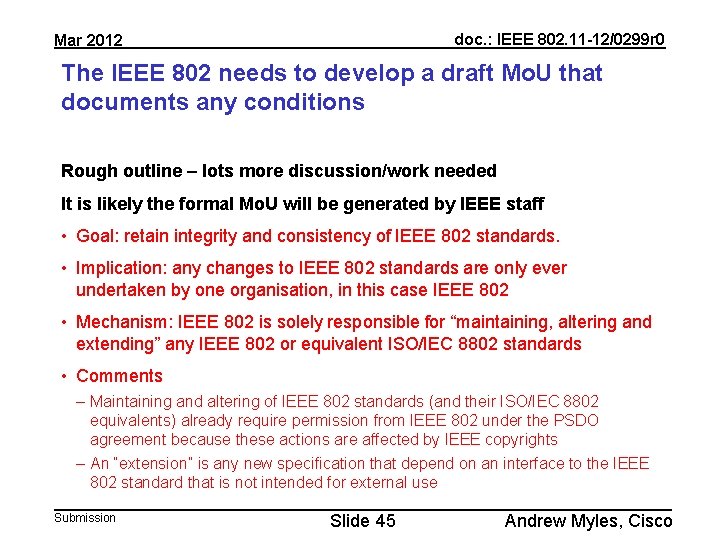 doc. : IEEE 802. 11 -12/0299 r 0 Mar 2012 The IEEE 802 needs