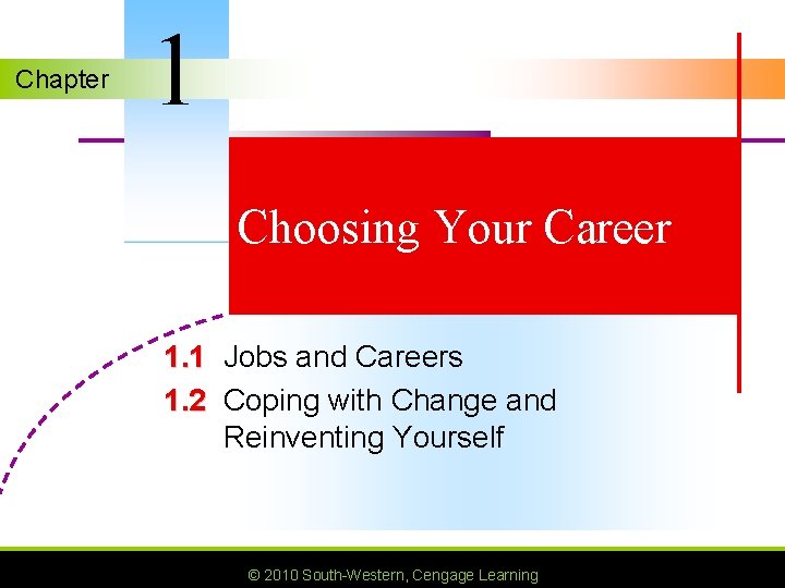 Chapter 1 Choosing Your Career 1. 1 Jobs and Careers 1. 2 Coping with
