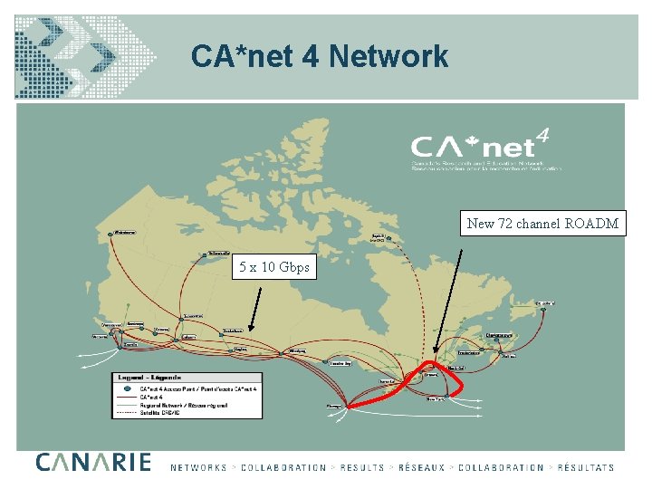 CA*net 4 Network New 72 channel ROADM 5 x 10 Gbps 