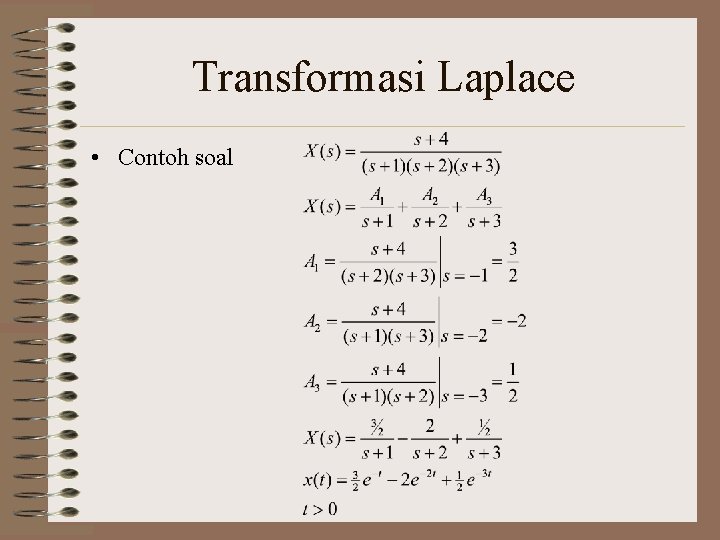 Transformasi Laplace • Contoh soal 