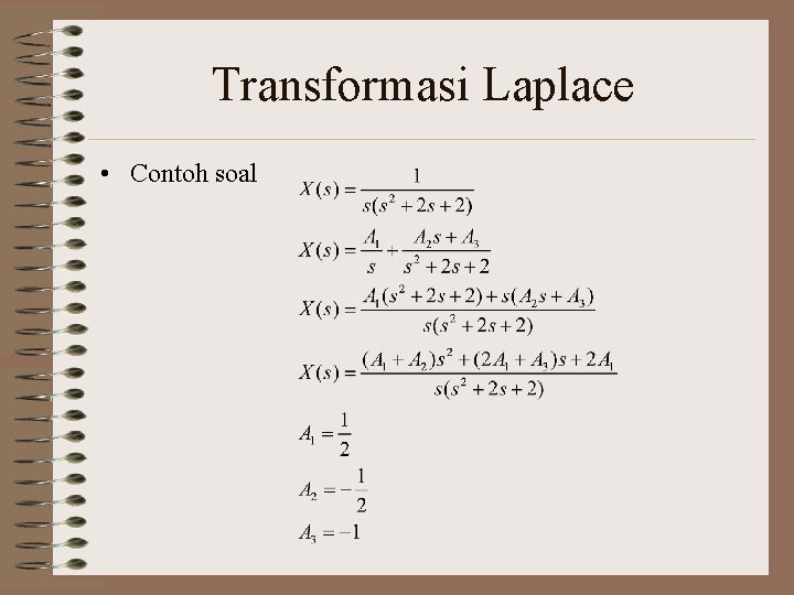 Transformasi Laplace • Contoh soal 