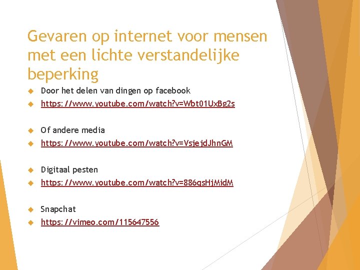 Gevaren op internet voor mensen met een lichte verstandelijke beperking Door het delen van