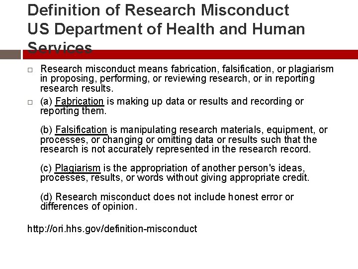 Definition of Research Misconduct US Department of Health and Human Services Research misconduct means Definition of Research Misconduct US Department of Health and Human Services Research misconduct means