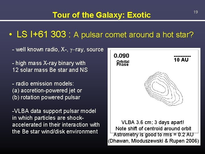 19 Tour of the Galaxy: Exotic • LS I+61 303 : A pulsar comet