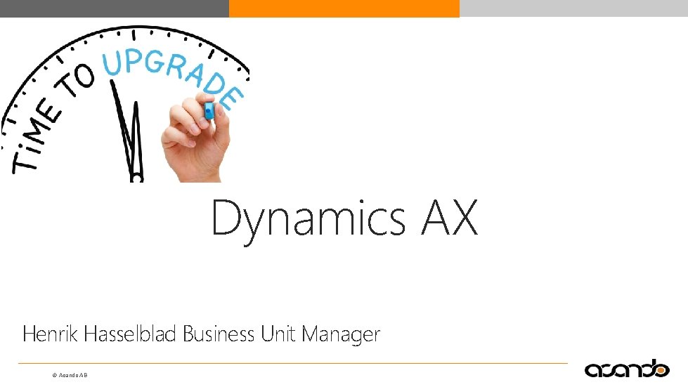 Dynamics AX Henrik Hasselblad Business Unit Manager © Acando AB 