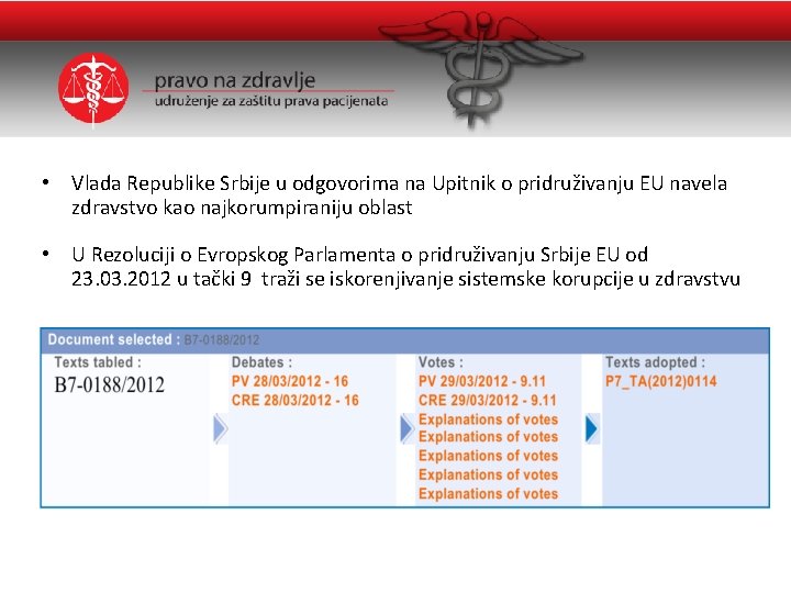  • Vlada Republike Srbije u odgovorima na Upitnik o pridruživanju EU navela zdravstvo