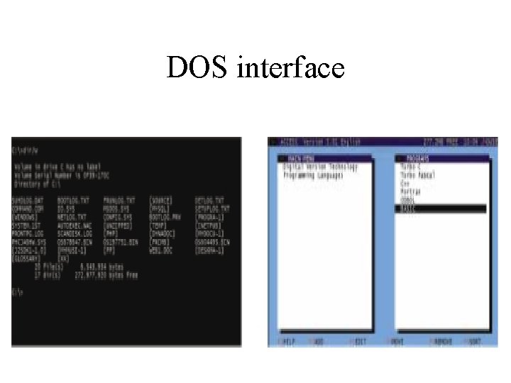 DOS interface 