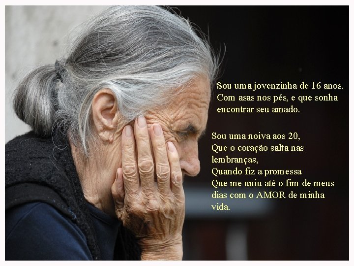 Sou uma jovenzinha de 16 anos. Com asas nos pés, e que sonha encontrar Sou uma jovenzinha de 16 anos. Com asas nos pés, e que sonha encontrar