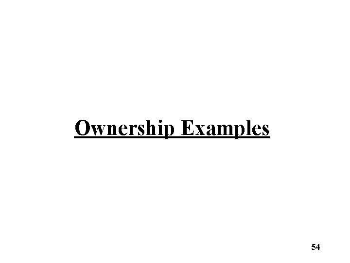 Ownership Examples 54 