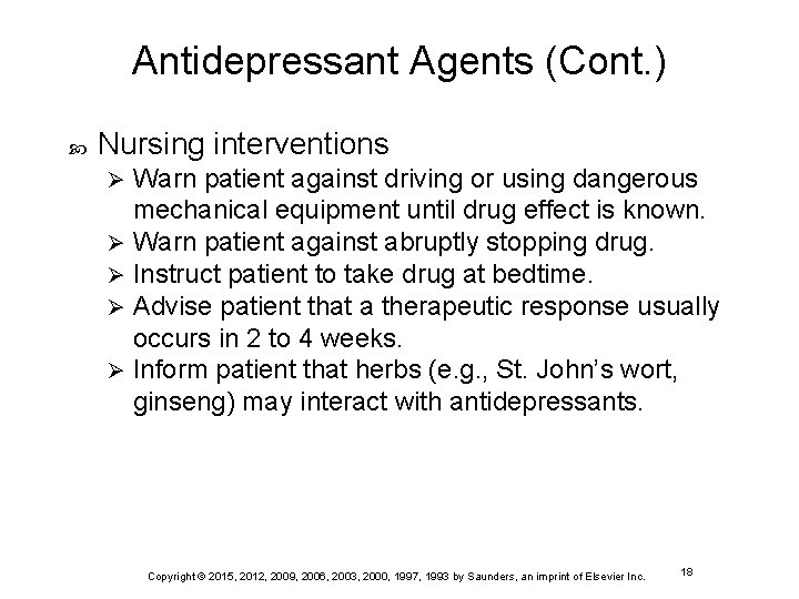 Amitriptyline nursing implications