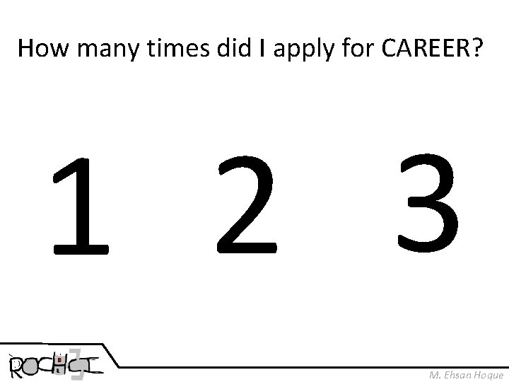 How many times did I apply for CAREER? 1 2 3 M. Ehsan Hoque