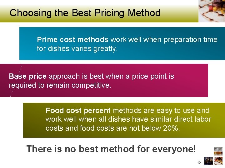 Choosing the Best Pricing Method Prime cost methods work well when preparation time for