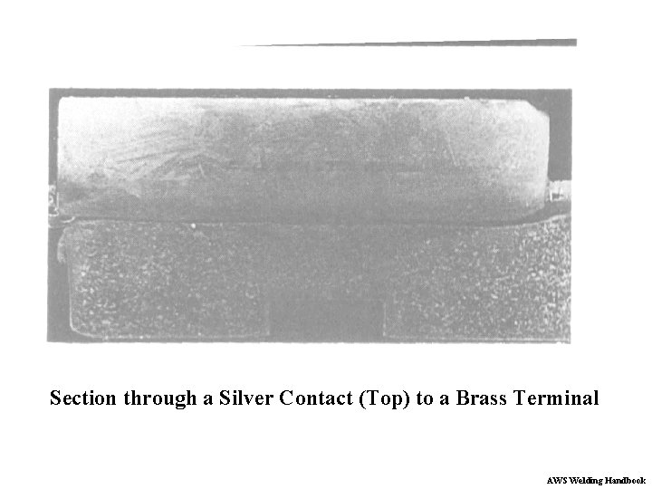 Section through a Silver Contact (Top) to a Brass Terminal AWS Welding Handbook 