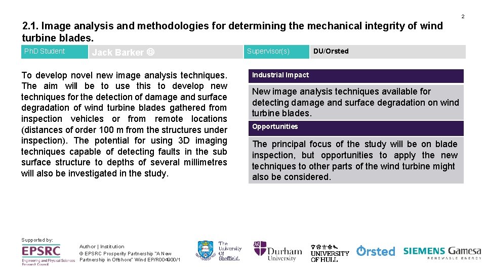 2 2. 1. Image analysis and methodologies for determining the mechanical integrity of wind