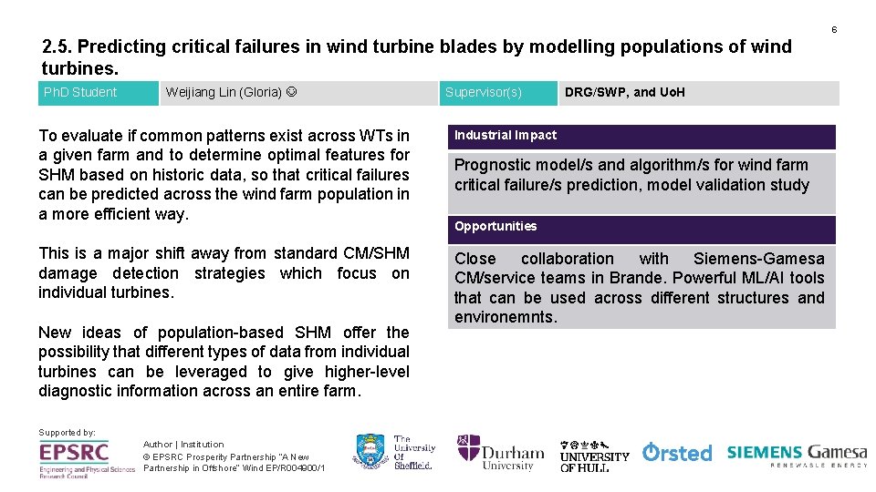 6 2. 5. Predicting critical failures in wind turbine blades by modelling populations of