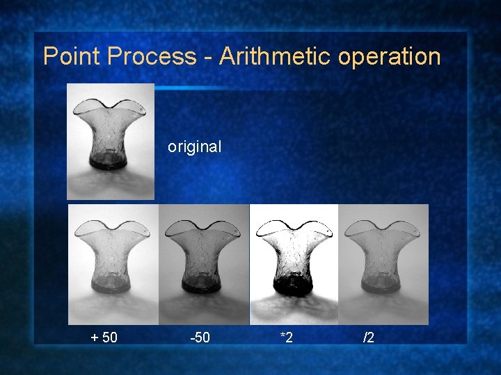 Point Process - Arithmetic operation original + 50 -50 *2 /2 