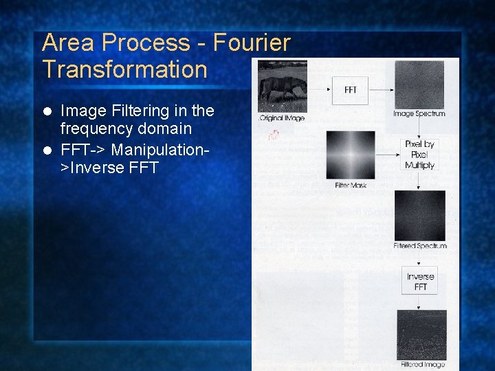 Area Process - Fourier Transformation Image Filtering in the frequency domain l FFT-> Manipulation>Inverse