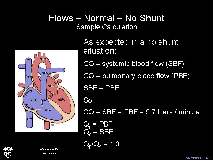 Flows – Normal – No Shunt Sample Calculation As expected in a no shunt
