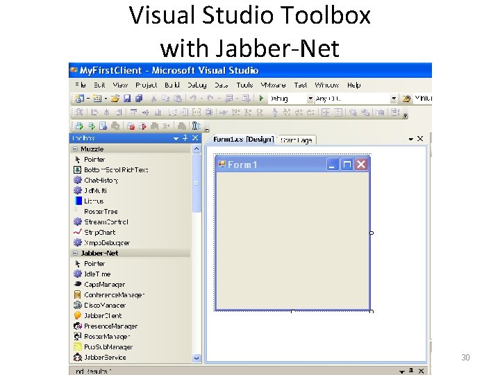 Visual Studio Toolbox with Jabber-Net 30 