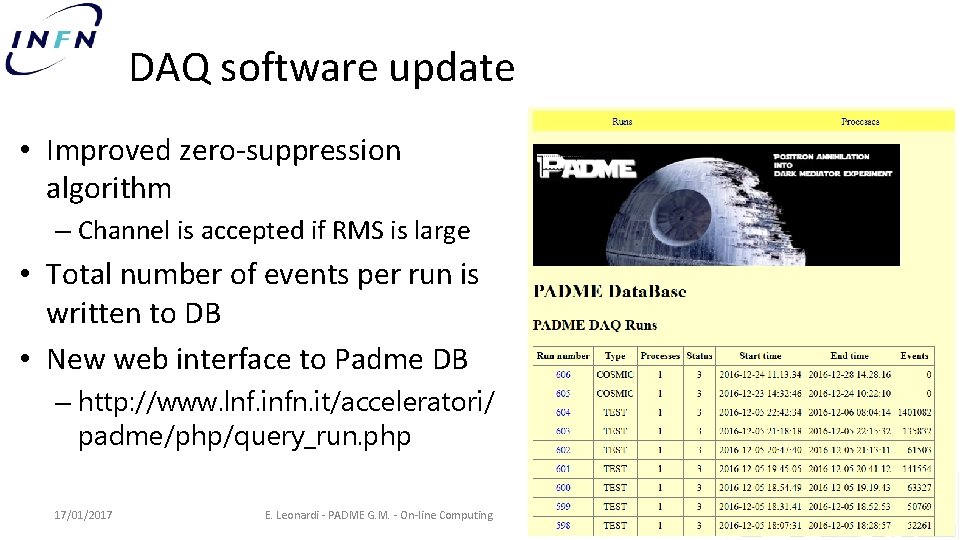 DAQ software update • Improved zero-suppression algorithm – Channel is accepted if RMS is DAQ software update • Improved zero-suppression algorithm – Channel is accepted if RMS is