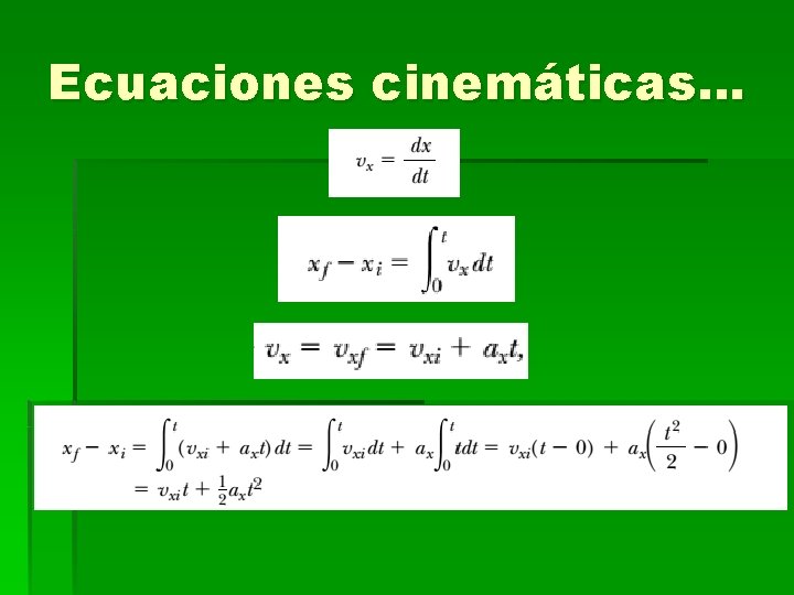 Ecuaciones cinemáticas… 