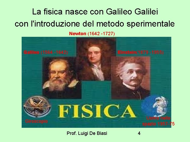 La fisica nasce con Galileo Galilei con l'introduzione del metodo sperimentale Newton (1642 -1727) La fisica nasce con Galileo Galilei con l'introduzione del metodo sperimentale Newton (1642 -1727)