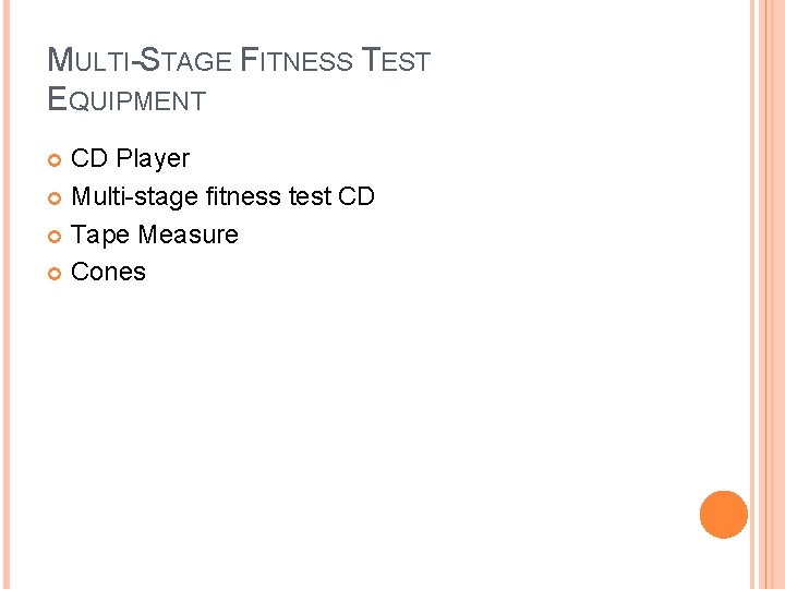 MULTI-STAGE FITNESS TEST EQUIPMENT CD Player Multi-stage fitness test CD Tape Measure Cones 